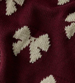 Juletøj|Bluser|Name It Bluse - Strik - NmfRekka - Burgundy m. Sløjfer