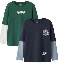 Drengetøj|Bluser|Name It Bluser - 2-Pak - NkmVarto - Navy Blazer/Bistro Green Sku