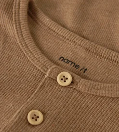 Bluser|Drengetøj|Name It Bluser - Rib - NbmKab - Toasted Coconut/Melange