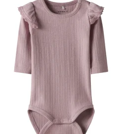 Pigetøj|Bodyer|Name It Body l/æ - NbfSiva - Keepsake Lilac m. Hulmønster