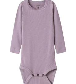 Pigetøj|Bodyer|Name It Body l/æ - Noos - Rib - NbfKab - Lavender Gray