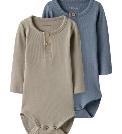 Bodyer|Drengetøj|Name It Body l/æ - 2-pak - Rib - Noos - NbmKab - Troposphere/PUR