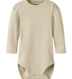 Juletøj|Bodyer|Name It Body l/æ - Rib - NbfRosally - Cement m. Glimmer