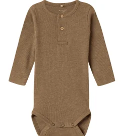 Bodyer|Drengetøj|Name It Body l/æ - Rib - NbmKab - Toasted Coconut/Melange
