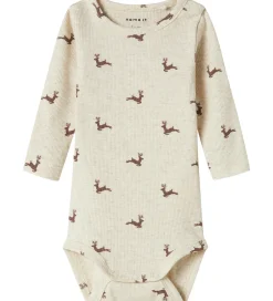 Juletøj|Bodyer|Name It Body l/æ - Rib - NbnRoko - Peyote Melange