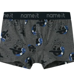 Undertøj|Name It Boxershorts - 3-pak - NkmBoxer - Mørkegråmeleret