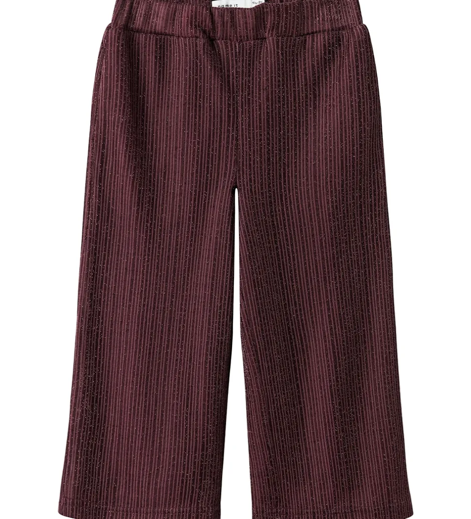 Juletøj|Bukser Og Jeans|Name It Bukser - NmfRisilk - Burgundy m. Glimmer