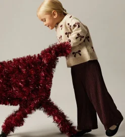 Juletøj|Bukser Og Jeans|Name It Bukser - NmfRisilk - Burgundy m. Glimmer