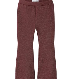 Bukser Og Jeans|Name It Bukser - NmfRoisin - Bootcut - Burgundy m. Glimmer