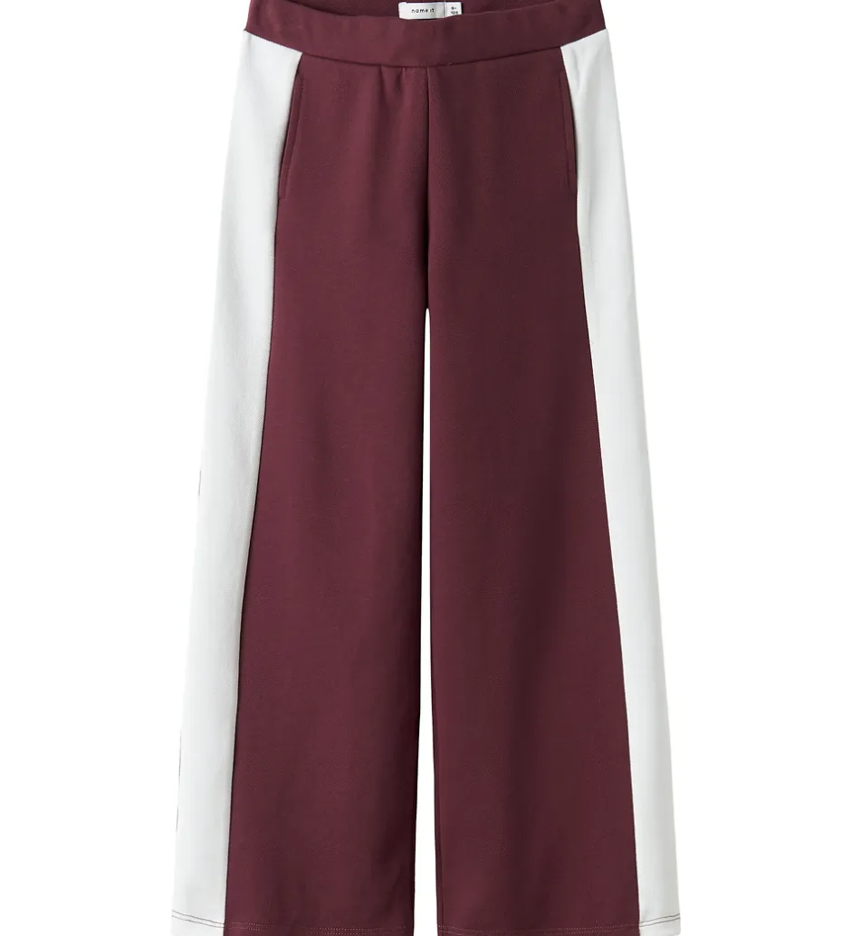 Bukser Og Jeans|Name It Bukser - Piqué - NkfRivea - Wide - Burgundy