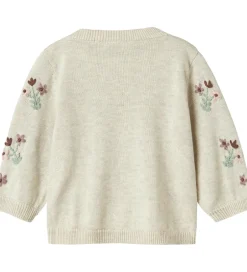 Cardigans|Striktrøjer|Name It Cardigan - Strik - NbfNussy - Peyote Melange m. Blomster