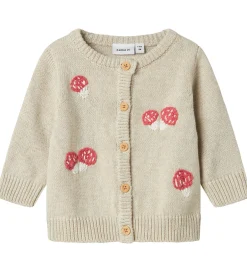 Striktrøjer|Name It Cardigan - Strik - NbfLinie - Peyote Melange m. Print