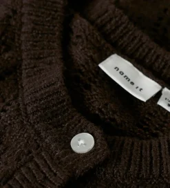 Striktrøjer|Name It Cardigan - Strik - NmfFleslit - Seal Brown m. Hulmønster