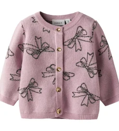 Juletøj|Cardigans|Name It Cardigan - Strik - NbfRebowie - Keepsake Lilac