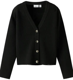 Striktrøjer|Name It Cardigan - Strik - Rib - NkfLarenLise - Sort