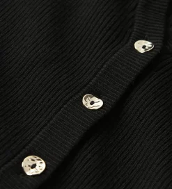 Striktrøjer|Name It Cardigan - Strik - Rib - NkfLarenLise - Sort