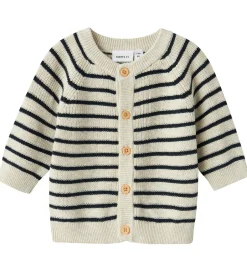 Striktrøjer|Name It Cardigan - Strik - NbmMast - Peyote Melange m. Striber