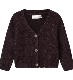 Striktrøjer|Name It Cardigan - Strik - NmfNetrille - Plum Perfect m. Hulmøns