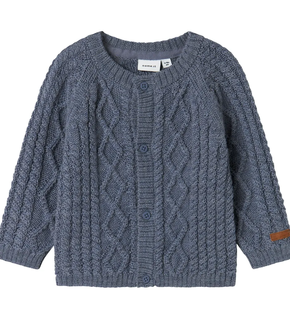 Cardigans|Striktrøjer|Name It Cardigan - Uld - Strik - NbmWrilla - Folkstone Gray