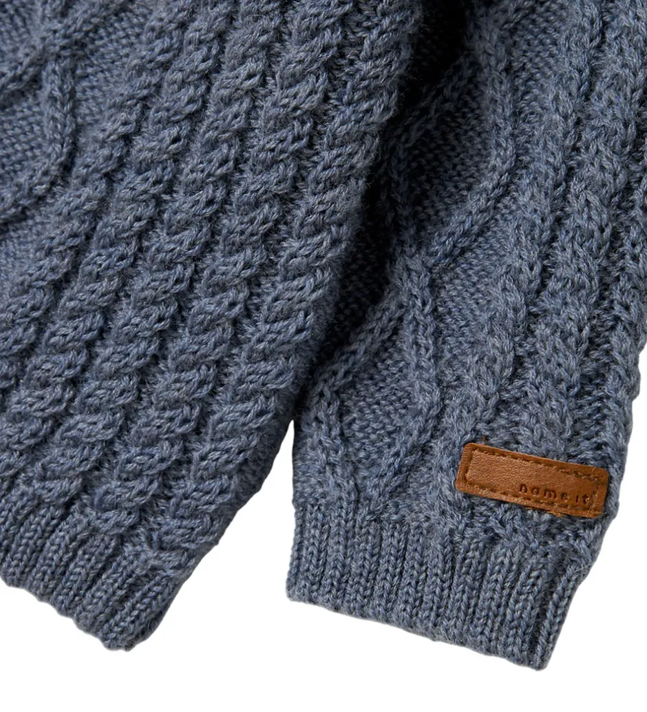 Cardigans|Striktrøjer|Name It Cardigan - Uld - Strik - NbmWrilla - Folkstone Gray