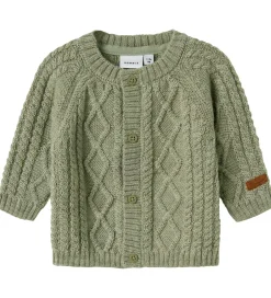Cardigans|Striktrøjer|Name It Cardigan - Uld - Strik - NbmWrilla - Dried Sage