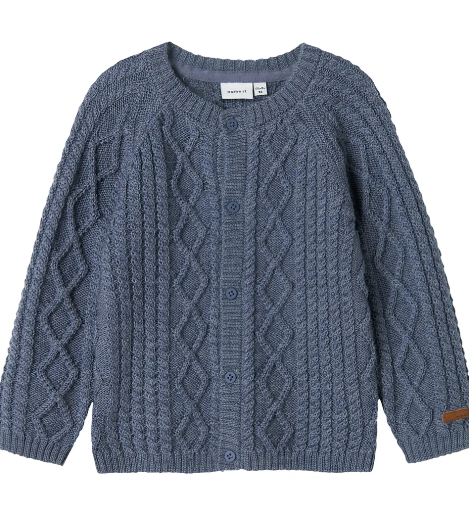 Cardigans|Striktrøjer|Name It Cardigan - Uld - Strik - NmmWrilla - Folkstone Gray
