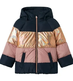 Overgangsjakker|Dunjakker Og Dynejakker|Name It Dynejakke - NmfMille - Dark Sapphire m. Striber