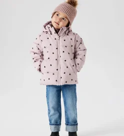 Overgangsjakker|Dunjakker Og Dynejakker|Name It Dynejakke - NmfMonday - Violet Ice m. Hjerter