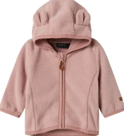 Fleece|Name It Fleecejakke - NbnMeeko - Woodrose m. Ører