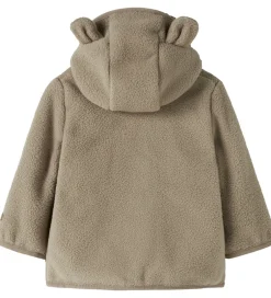 Fleece|Name It Fleecejakke - NbnMeeko - Timber Wolf m. Ører