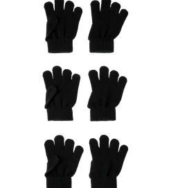 Handsker Og Luffer|Name It Handsker - Strik - 3-pak - NknMagic - Sort