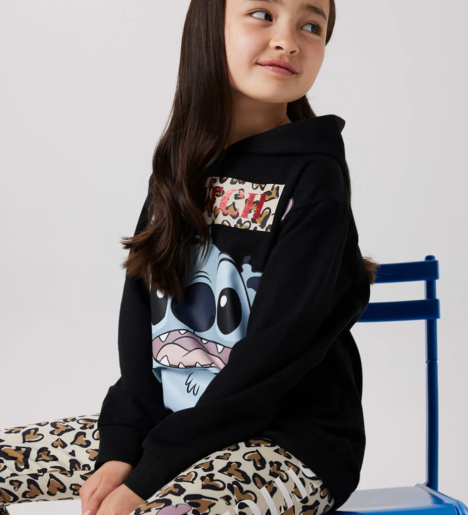 Hættetrøjer|Name It Hættetrøje - NkfJixiri - Stitch - Sort