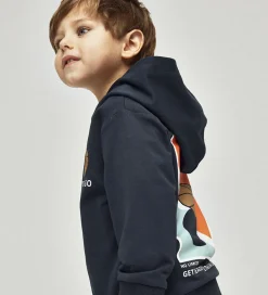 Hættetrøjer|Name It Hættetrøje - NmmKelvin - Navy Blazer m. Print