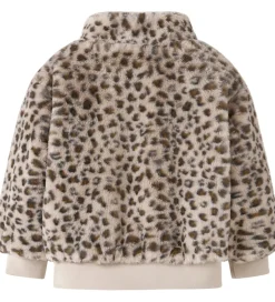 Fleece|Name It Jakke - Imiteret Pels - NmfMila - Oxford Tan/Leo