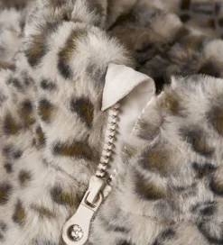 Fleece|Name It Jakke - Imiteret Pels - NmfMila - Oxford Tan/Leo