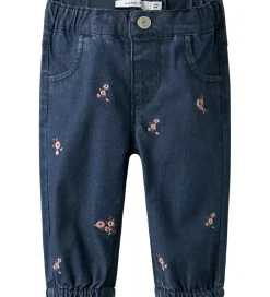 Bukser Og Jeans|Name It Jeans - NbfRose - Dark Blue Denim/Flower Emb