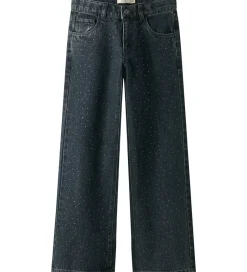 Bukser Og Jeans|Pigetøj|Name It Jeans - NkfRose - Dark Midnight Denim m. Rhinsten