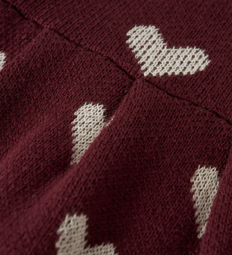 Juletøj|Kjoler|Name It Kjole - Strik - NmfOana - Burgundy/Peyote Heart