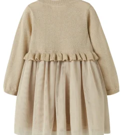 Kjoler|Name It Kjole - Strik - NmfRefraja - Cement m. Glimmer/Tyl