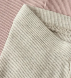 Leggings|Unisex-Tøj|Name It Leggings - 2-pak - NbnKab - Peyote Melange/Sepia Rose