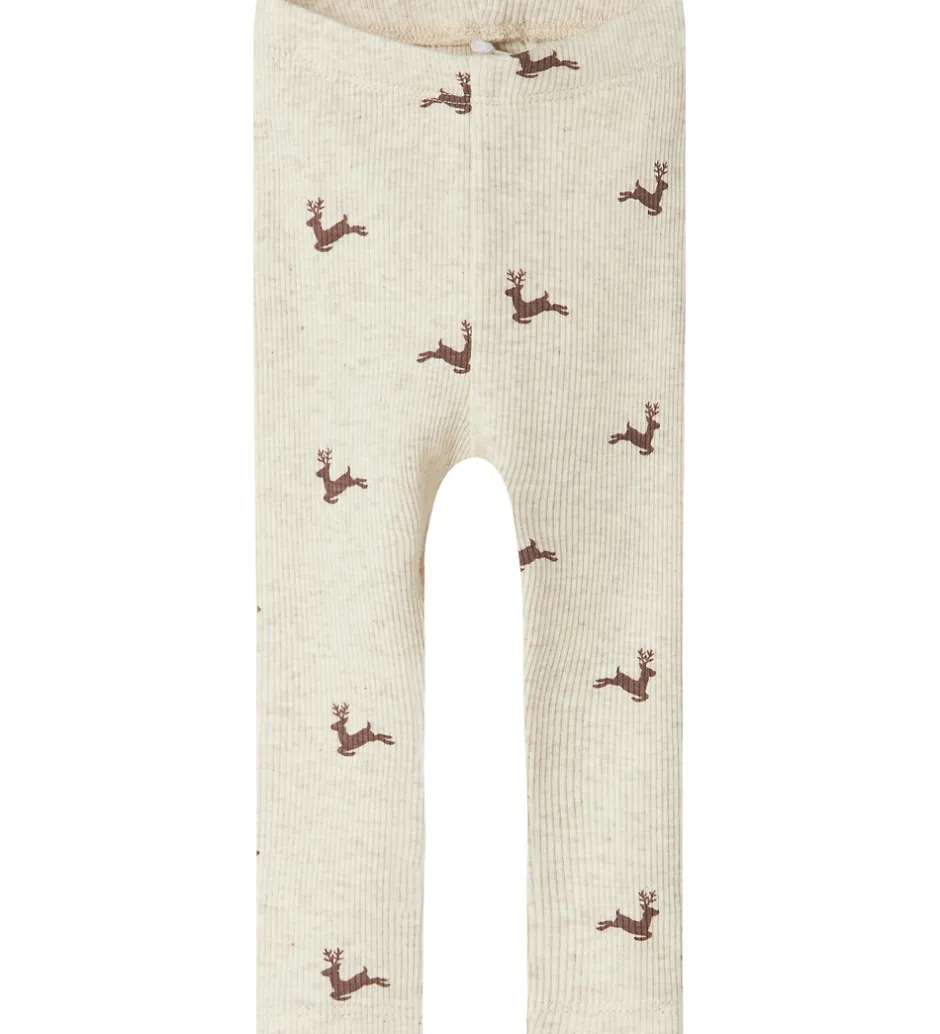 Juletøj|Leggings|Name It Leggings - Rib - NbnRoko - Peyote Melange