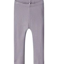 Leggings|Unisex-Tøj|Name It Leggings - Rib - NbnKab - Lavender Gray