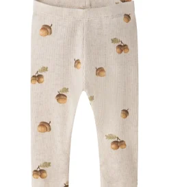 Leggings|Name It Leggings - Rib - NbmOlyan - Peyote Melange m. Agern