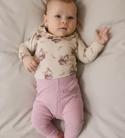 Pigetøj|Leggings|Name It Leggings - Rib - NbfSiva - Keepsake Lilac m. Hulmønster