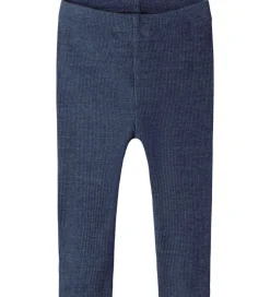 Leggings|Unisex-Tøj|Name It Leggings - Rib - NbnKab - Vintage Indigo/Melange
