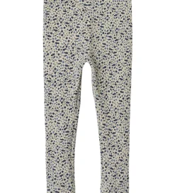 Leggings|Name It Leggings - Rib - NmfNelia - Parchment m. Blomster