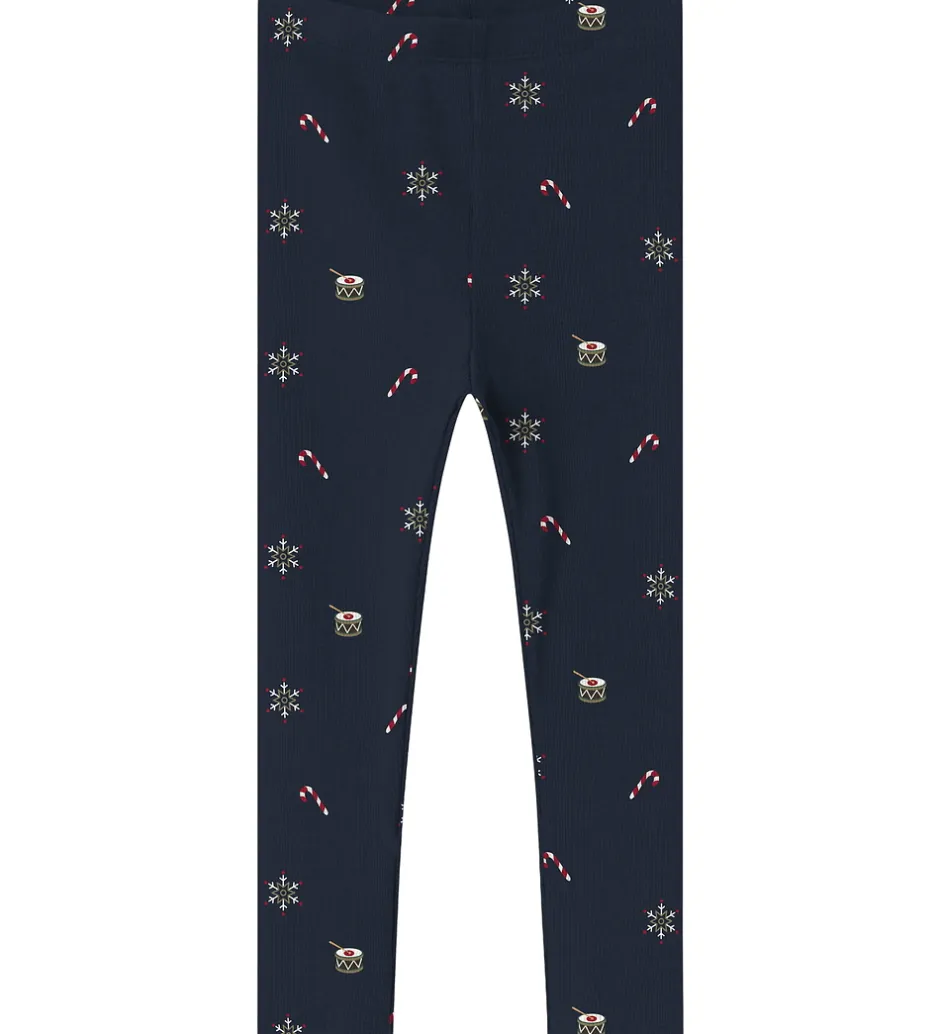 Juletøj|Leggings|Name It Leggings - Rib - NmnRoko - Navy Blazer