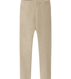 Leggings|Name It Leggings - Rib - NmfSiclo - Cement m. Glimmer