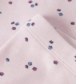 Leggings|Name It Leggings - Rib - NmfNelia - Cradle Pink m. Blomster