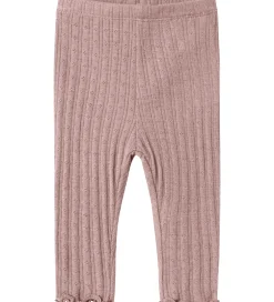 Leggings|Name It Leggings - Uld/Silke - Rib - NbfWossa - Antler